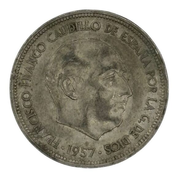 1957 Spain 50 Pesetas Coin - Picture 1 of 2